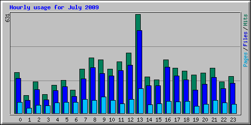 Hourly usage for July 2009