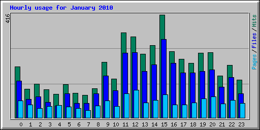 Hourly usage for January 2010